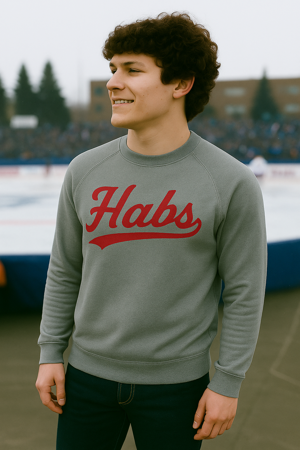 HABS Script Raglan Sweatshirt — Vintage Sports Crewneck