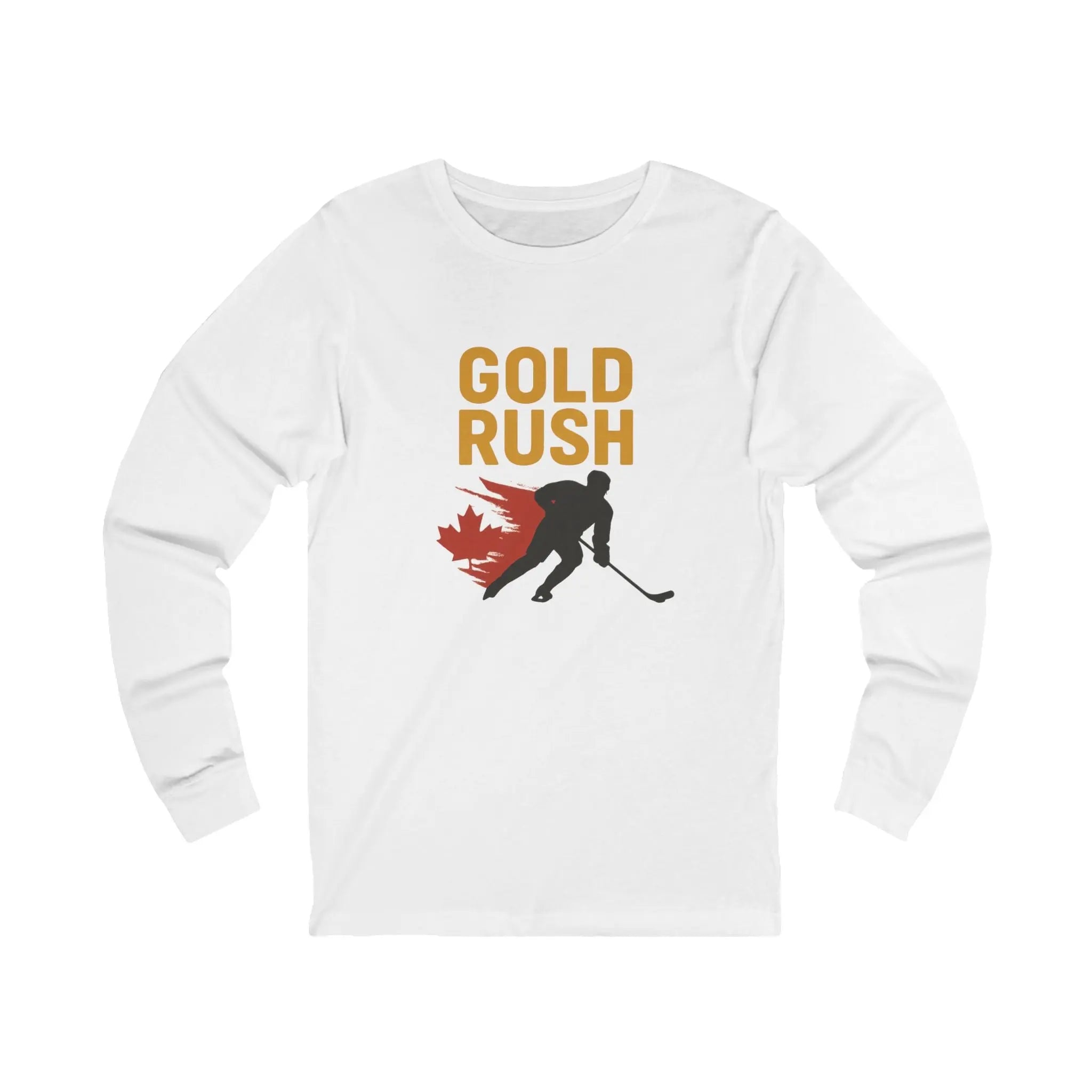 Gold Rush Hockey Unisex Long Sleeve Shirt - Canada Olympic Gold - Maple Stick Hockey Printify