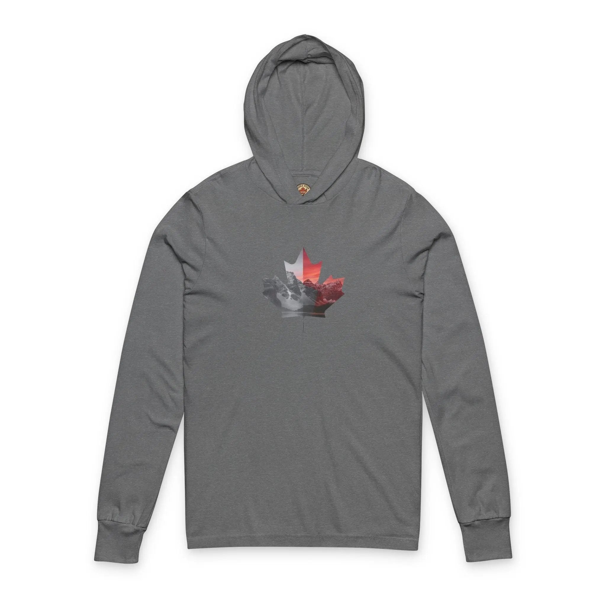 Maple Leaf Unisex Hooded Long Sleeve Tee, Canada Day, Fall Fashion, Casual Wear, Outdoor Activities, Eco-Friendly Apparel Printify
