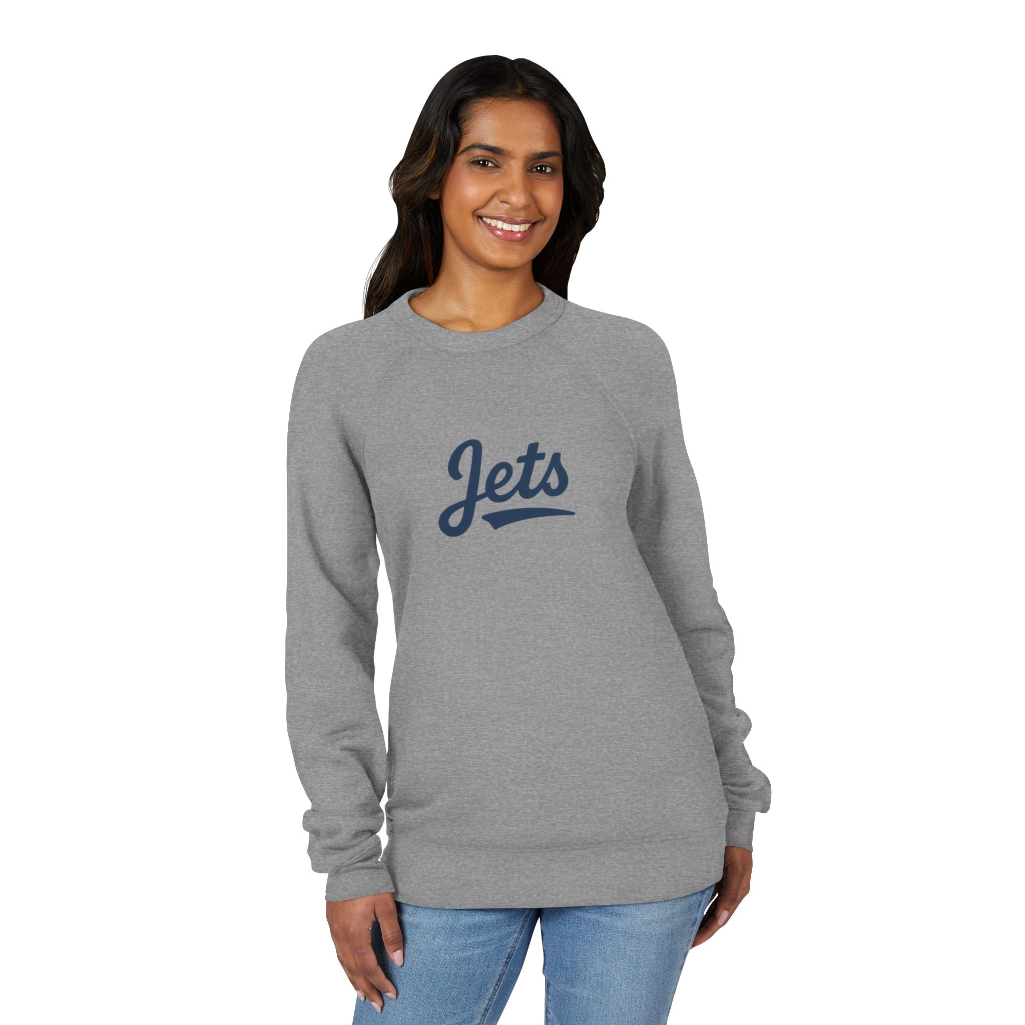 JETS Script Raglan Sweatshirt — Vintage Sports Crewneck