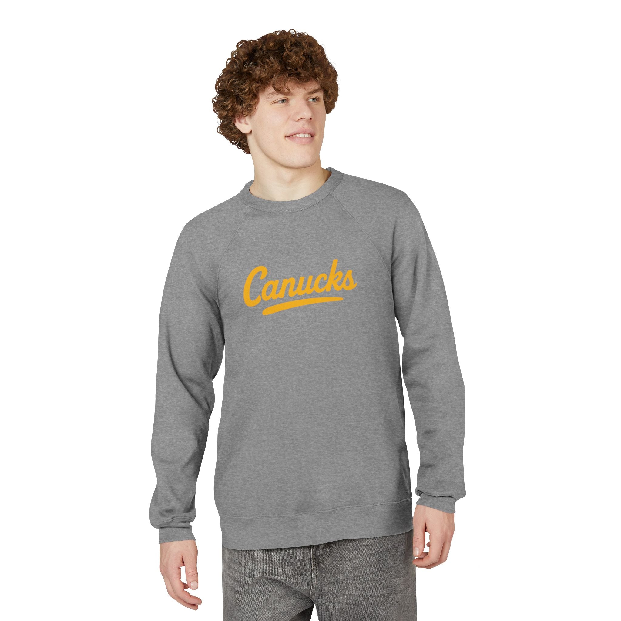 CANUCKS Script Raglan Sweatshirt — Vintage Sports Crewneck
