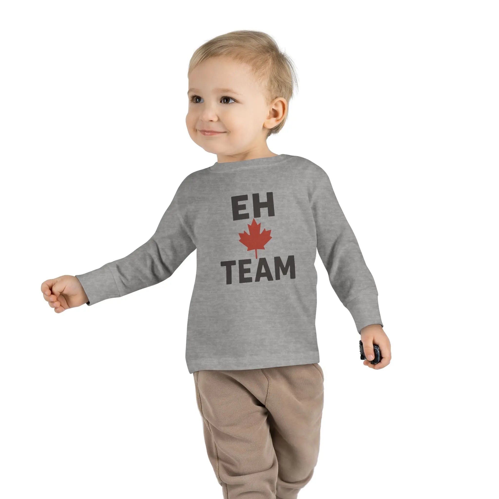 Maple Stick "Eh Team" Toddler Long Sleeve Tee – Maple Leaf Pride Printify