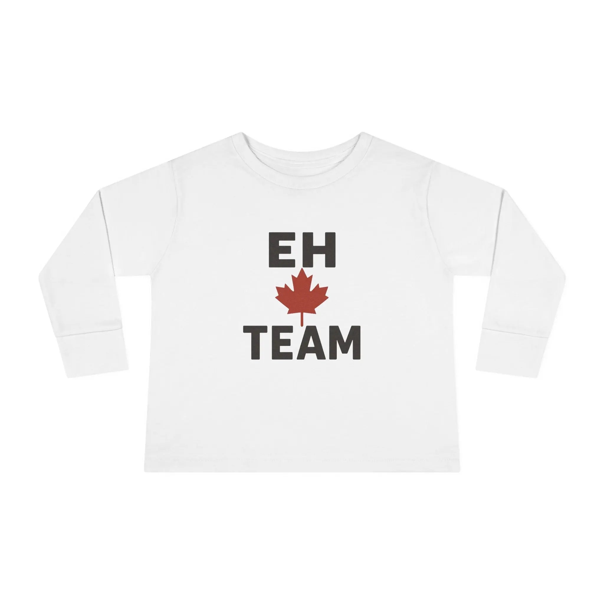 Maple Stick "Eh Team" Toddler Long Sleeve Tee – Maple Leaf Pride Printify